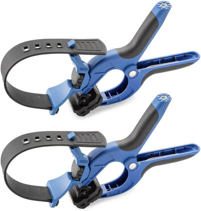 ROCKLER 4'' Clamping Hose Holders (Pack of 2) – Spring Clamps Hose Holder w/Nylon, Thermoplastic, Non-Slip Rubber Grip - 3'' Jaw Opening Dust Collection Accessories - Versatile Mounting Clamps Hose Holder - Image 1